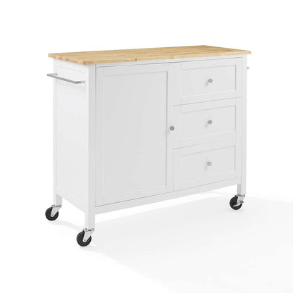 Crosley Furniture Soren Wood Top Kitchen Island/Cart White/Natural - KF30090NA-WH veiw 9