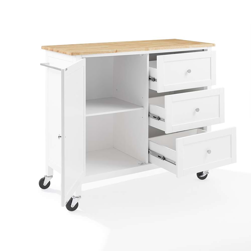 Crosley Furniture Soren Wood Top Kitchen Island/Cart White/Natural - KF30090NA-WH veiw 11