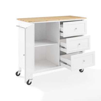 Crosley Furniture Soren Wood Top Kitchen Island/Cart White/Natural - KF30090NA-WH veiw 11