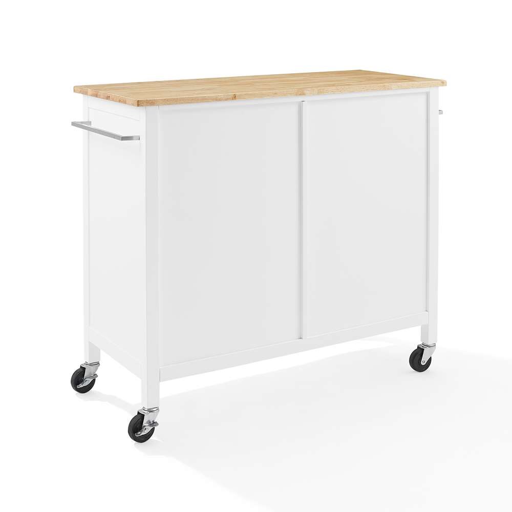 Crosley Furniture Soren Wood Top Kitchen Island/Cart White/Natural - KF30090NA-WH veiw 12