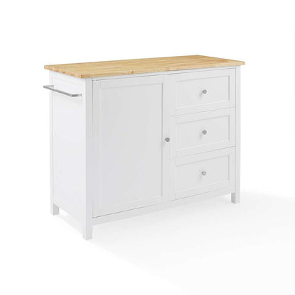 Crosley Furniture Soren Wood Top Kitchen Island/Cart White/Natural - KF30090NA-WH veiw 13