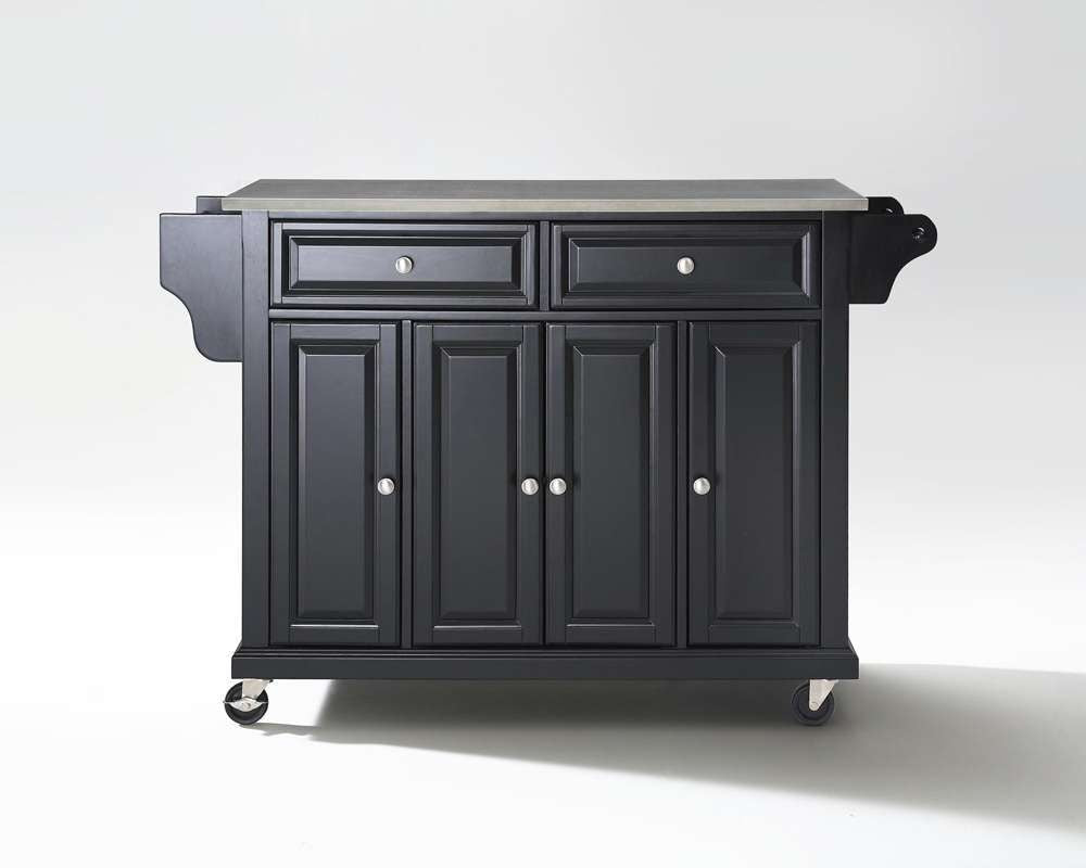 Crosley Furniture - Stainless Steel Top Kitchen Cart/Island in Black Finish - KF30002EBK veiw 1