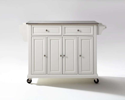 Crosley Furniture - Stainless Steel Top Kitchen Cart/Island in White Finish - KF30002EWH veiw 1