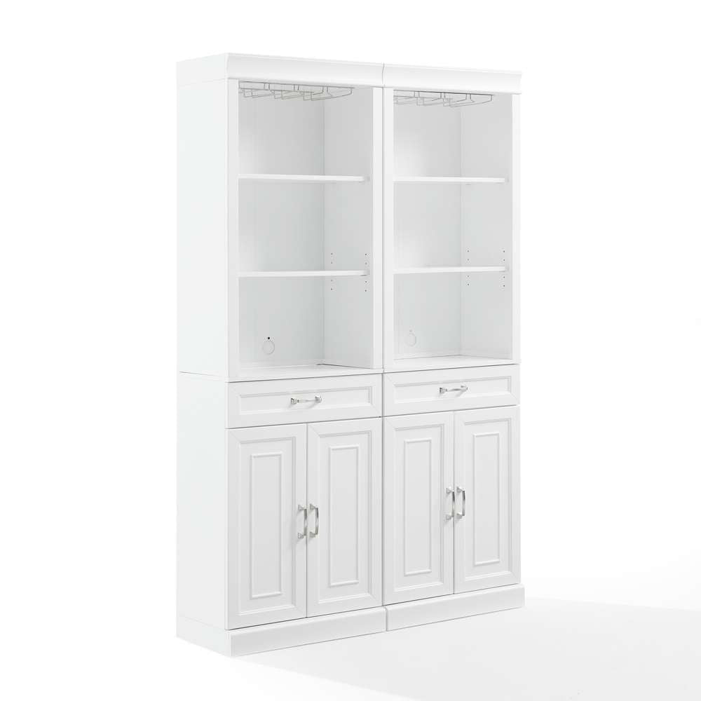 Crosley Furniture - Stanton 2-Piece Bar Cabinet Set White - 2 Bar Cabinets - KF33042WH veiw 1