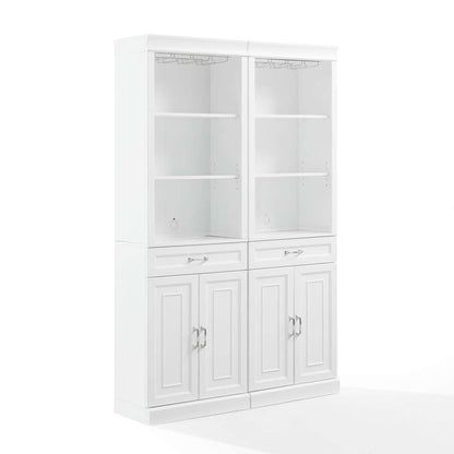 Crosley Furniture - Stanton 2-Piece Bar Cabinet Set White - 2 Bar Cabinets - KF33042WH veiw 1