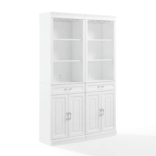 Crosley Furniture - Stanton 2-Piece Bar Cabinet Set White - 2 Bar Cabinets - KF33042WH veiw 1