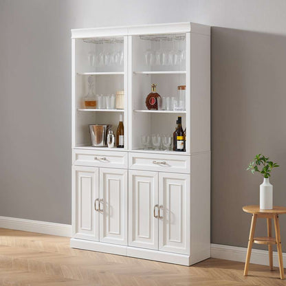 Crosley Furniture - Stanton 2-Piece Bar Cabinet Set White - 2 Bar Cabinets - KF33042WH veiw 2