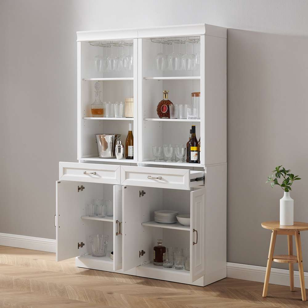 Crosley Furniture - Stanton 2-Piece Bar Cabinet Set White - 2 Bar Cabinets - KF33042WH veiw 4