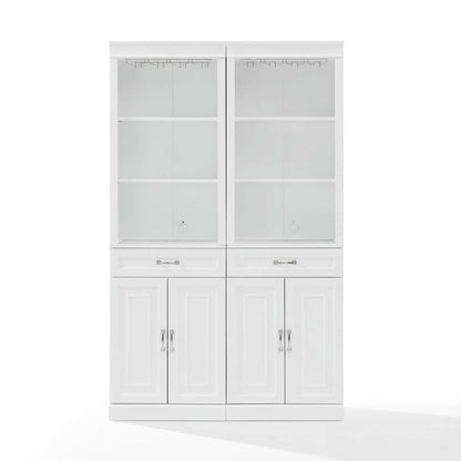 Crosley Furniture - Stanton 2-Piece Bar Cabinet Set White - 2 Bar Cabinets - KF33042WH veiw 6
