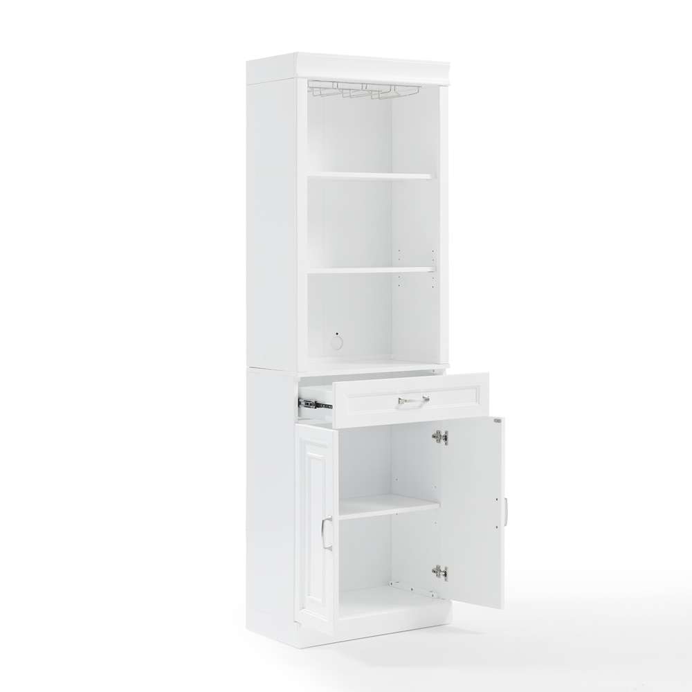 Crosley Furniture - Stanton 2-Piece Bar Cabinet Set White - 2 Bar Cabinets - KF33042WH veiw 7