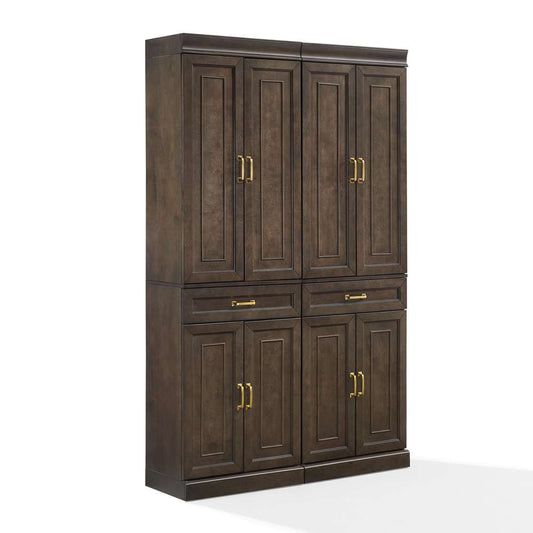 Crosley Furniture - Stanton 2-Piece Kitchen Storage Pantry Cabinet Set Coffee - 2 Pantries - KF33033CO veiw 1