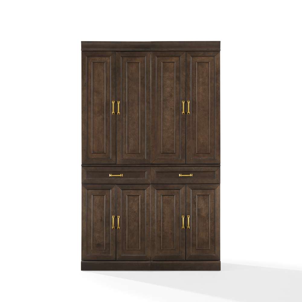 Crosley Furniture - Stanton 2-Piece Kitchen Storage Pantry Cabinet Set Coffee - 2 Pantries - KF33033CO veiw 6