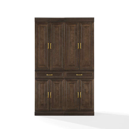 Crosley Furniture - Stanton 2-Piece Kitchen Storage Pantry Cabinet Set Coffee - 2 Pantries - KF33033CO veiw 6