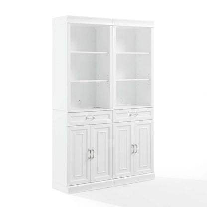 Crosley Furniture - Stanton 2-Piece Storage Bookcase Set White - 2 Bookcases - KF33038WH veiw 1