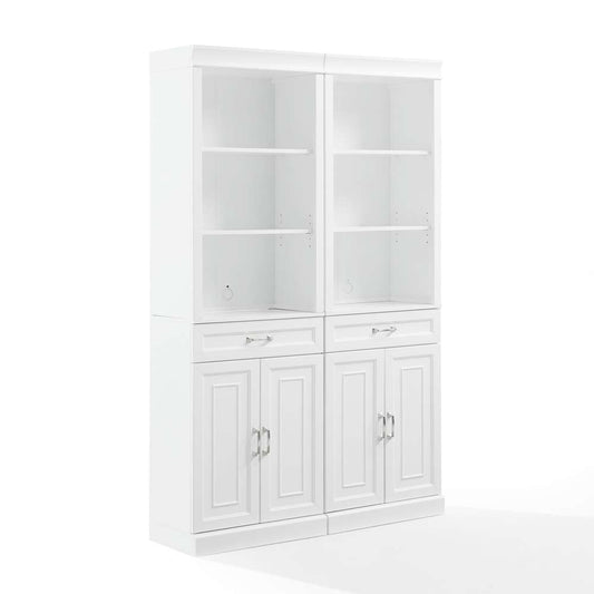 Crosley Furniture - Stanton 2-Piece Storage Bookcase Set White - 2 Bookcases - KF33038WH veiw 1
