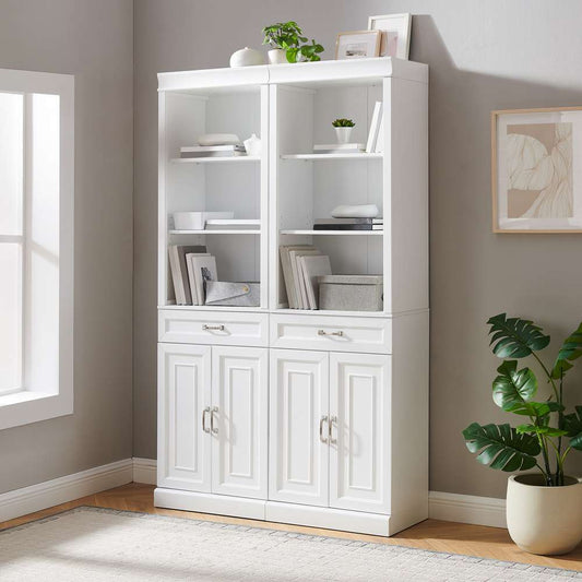 Crosley Furniture - Stanton 2-Piece Storage Bookcase Set White - 2 Bookcases - KF33038WH veiw 2