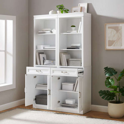 Crosley Furniture - Stanton 2-Piece Storage Bookcase Set White - 2 Bookcases - KF33038WH veiw 4