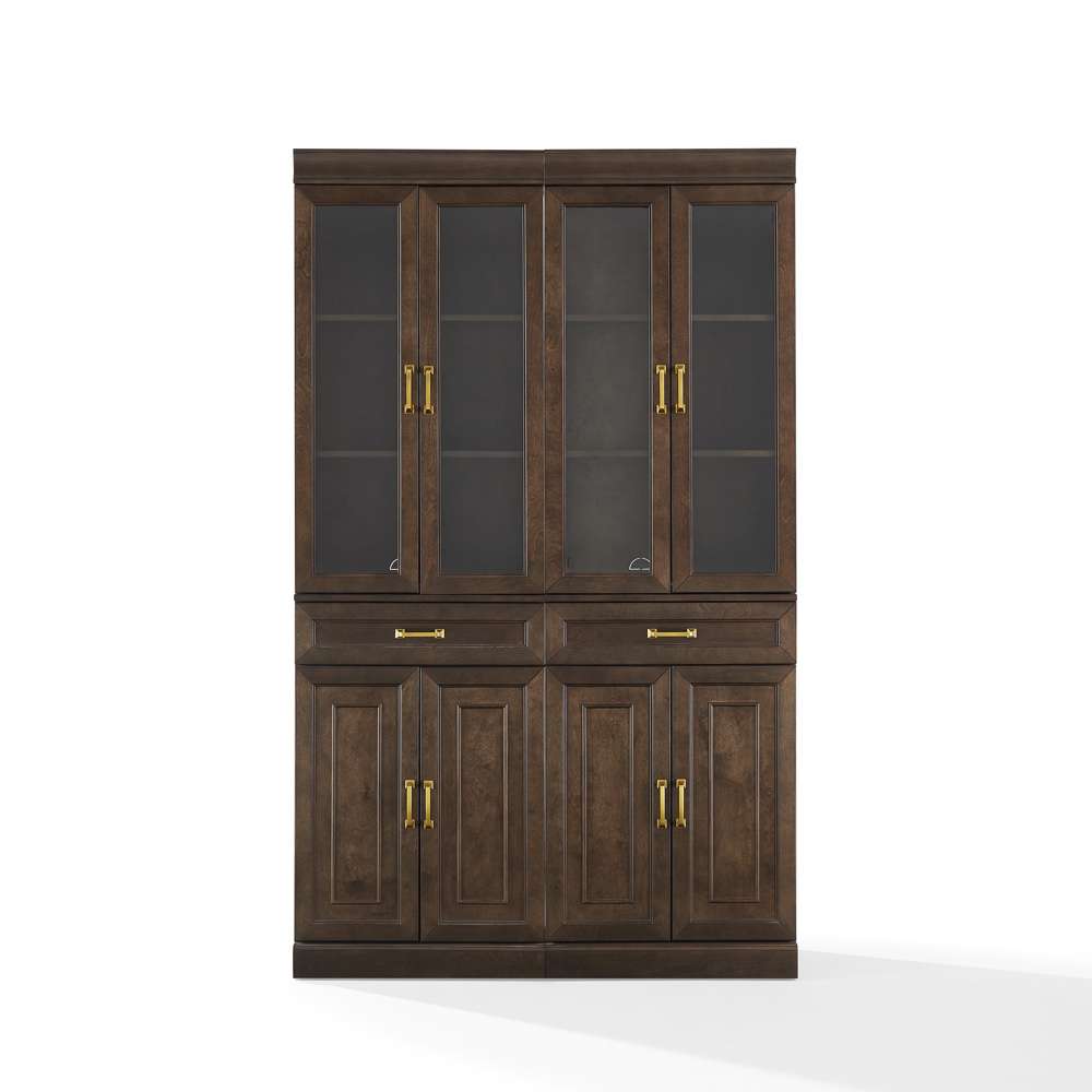 Crosley Furniture - Stanton 2Pc Glass Door Kitchen Storage Pantry Cabinet Set Coffee - 2 Pantries - KF33034CO veiw 6