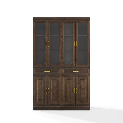 Crosley Furniture - Stanton 2Pc Glass Door Kitchen Storage Pantry Cabinet Set Coffee - 2 Pantries - KF33034CO veiw 6