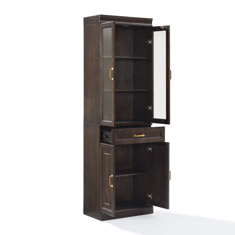Crosley Furniture - Stanton 2Pc Glass Door Kitchen Storage Pantry Cabinet Set Coffee - 2 Pantries - KF33034CO veiw 7