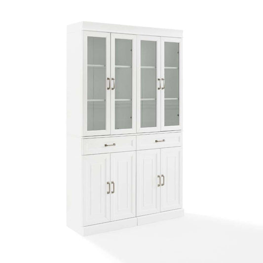 Crosley Furniture - Stanton 2Pc Glass Door Pantry Set White - 2 Pantries - KF33034WH veiw 1