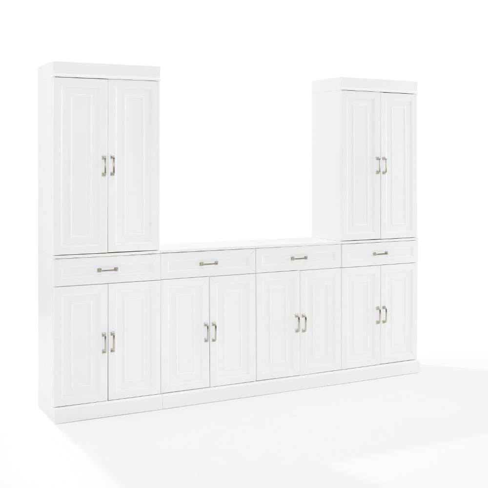 Crosley Furniture - Stanton 3Pc Sideboard And Pantry Set White - Sideboard & 2 Pantries - KF33035WH view 1