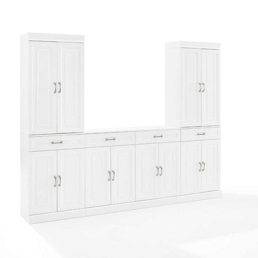 Crosley Furniture - Stanton 3Pc Sideboard And Pantry Set White - Sideboard & 2 Pantries - KF33035WH veiw 1