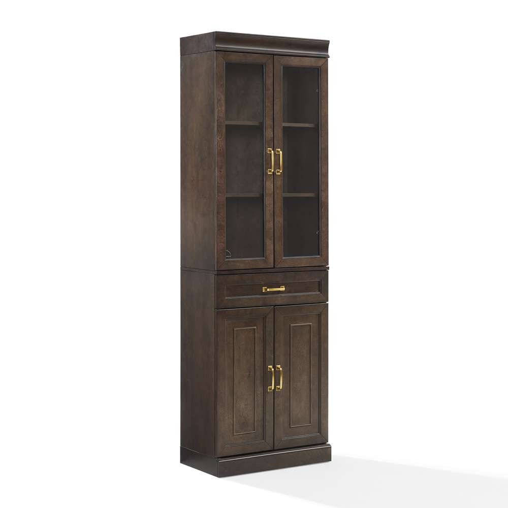 Crosley Furniture - Stanton Glass Door Kitchen Storage Pantry Cabinet Coffee - KF33032CO veiw 1