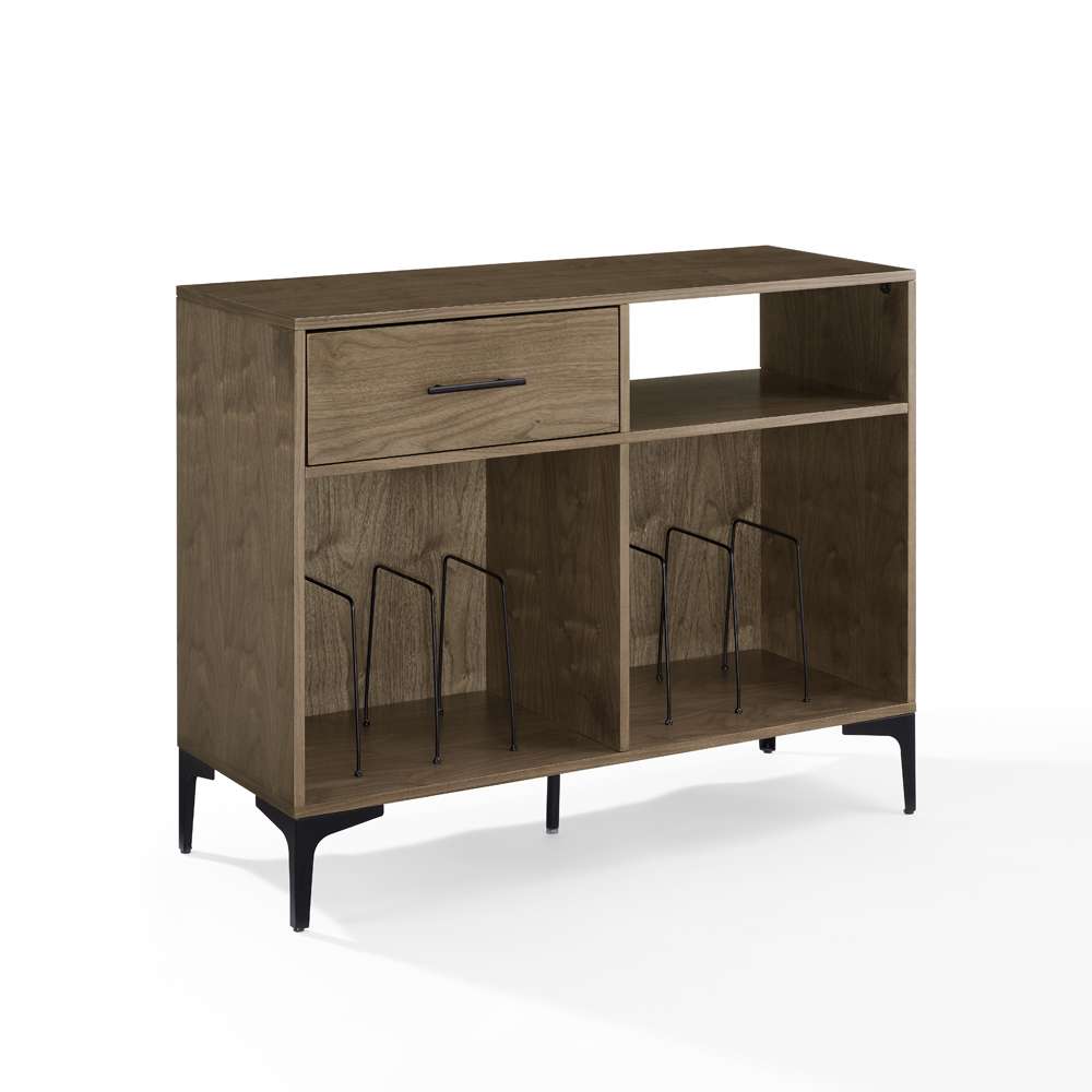 Crosley Furniture Sydney Record Storage Media Console Walnut - CF4218-WA veiw 8