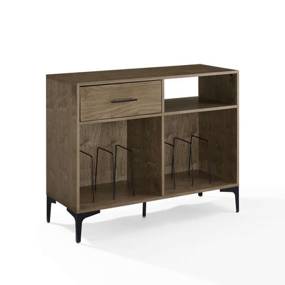 Crosley Furniture Sydney Record Storage Media Console Walnut - CF4218-WA veiw 8