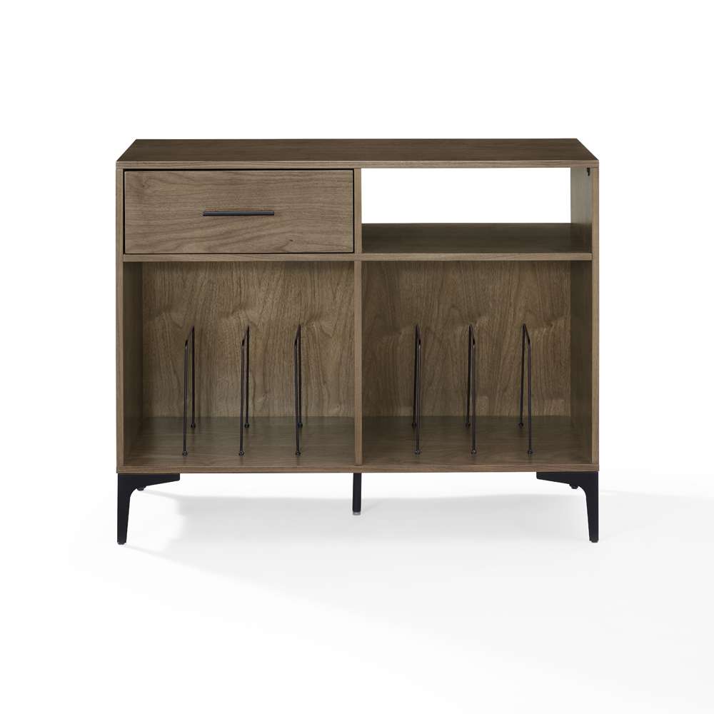 Crosley Furniture Sydney Record Storage Media Console Walnut - CF4218-WA veiw 9