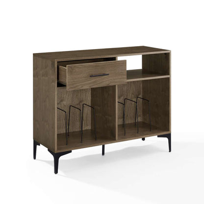 Crosley Furniture Sydney Record Storage Media Console Walnut - CF4218-WA veiw 10