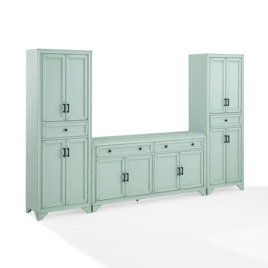 Crosley Furniture - Tara 3-Piece Entertainment Center - Sideboard & 2 Pantries - KF33013BL view 1