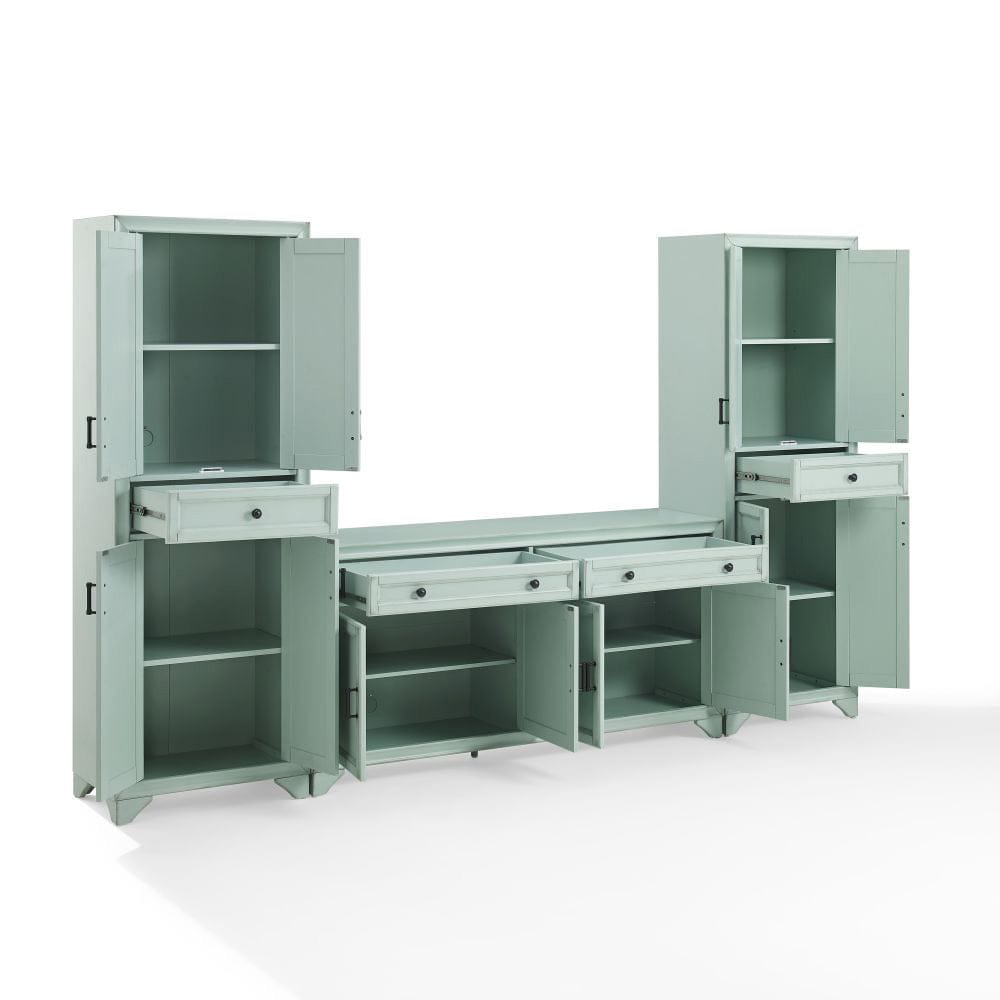Crosley Furniture - Tara 3-Piece Sideboard And Pantry Set - Sideboard & 2 Pantries - KF33012BL view 3