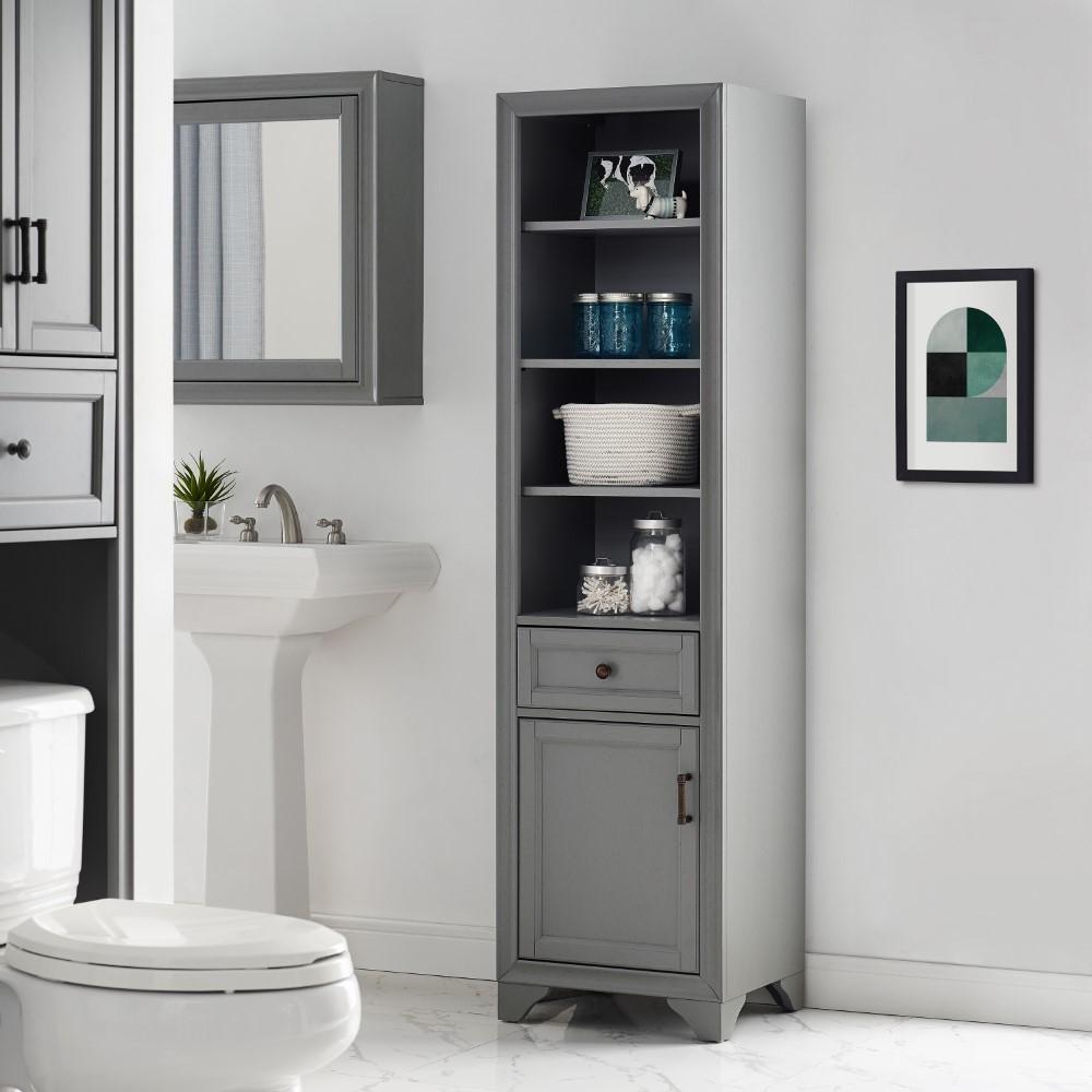 Crosley Furniture - Tara Linen Cabinet in Vintage Gray - CF7011-GY veiw 6