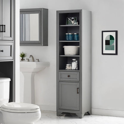 Crosley Furniture - Tara Linen Cabinet in Vintage Gray - CF7011-GY veiw 6