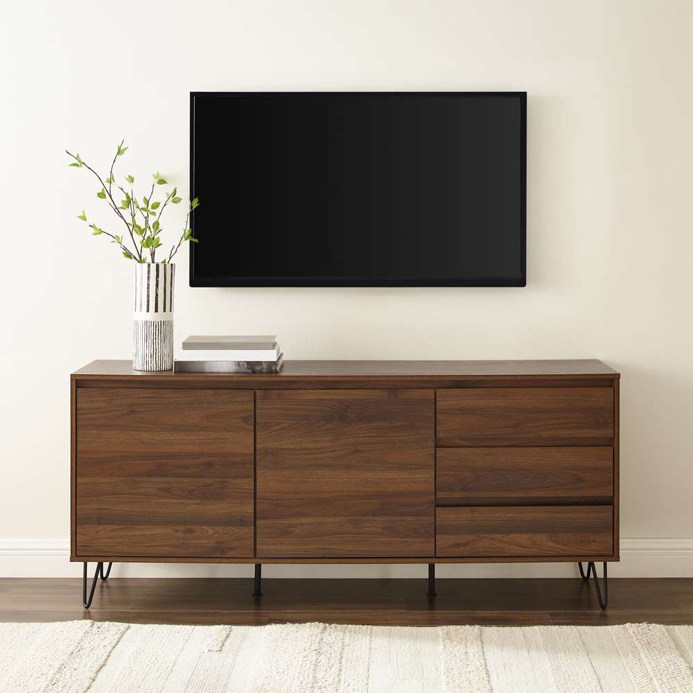 Crosley Furniture Teagan Record Storage Sideboard Brown Oak - KF33040BR veiw 3