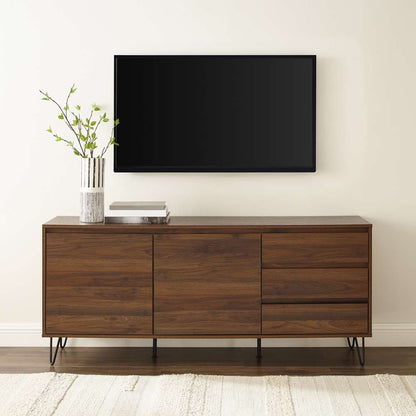 Crosley Furniture Teagan Record Storage Sideboard Brown Oak - KF33040BR veiw 3