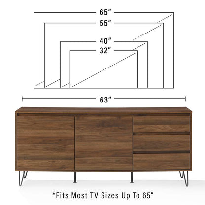 Crosley Furniture Teagan Record Storage Sideboard Brown Oak - KF33040BR veiw 6