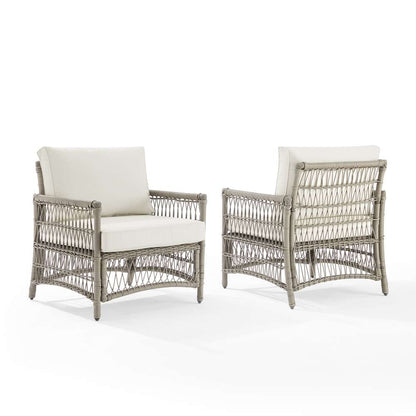 Crosley Furniture - Thatcher 2Pc Outdoor Wicker Armchair Set Creme/Driftwood - 2 Armchairs - KO70434DW-CR_CLOSEOUT veiw 2