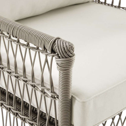 Crosley Furniture - Thatcher 2Pc Outdoor Wicker Swivel Rocker Chair Set Creme/Driftwood - 2 Swivel Rockers - KO70435DW-CR_CLOSEOUT veiw 5