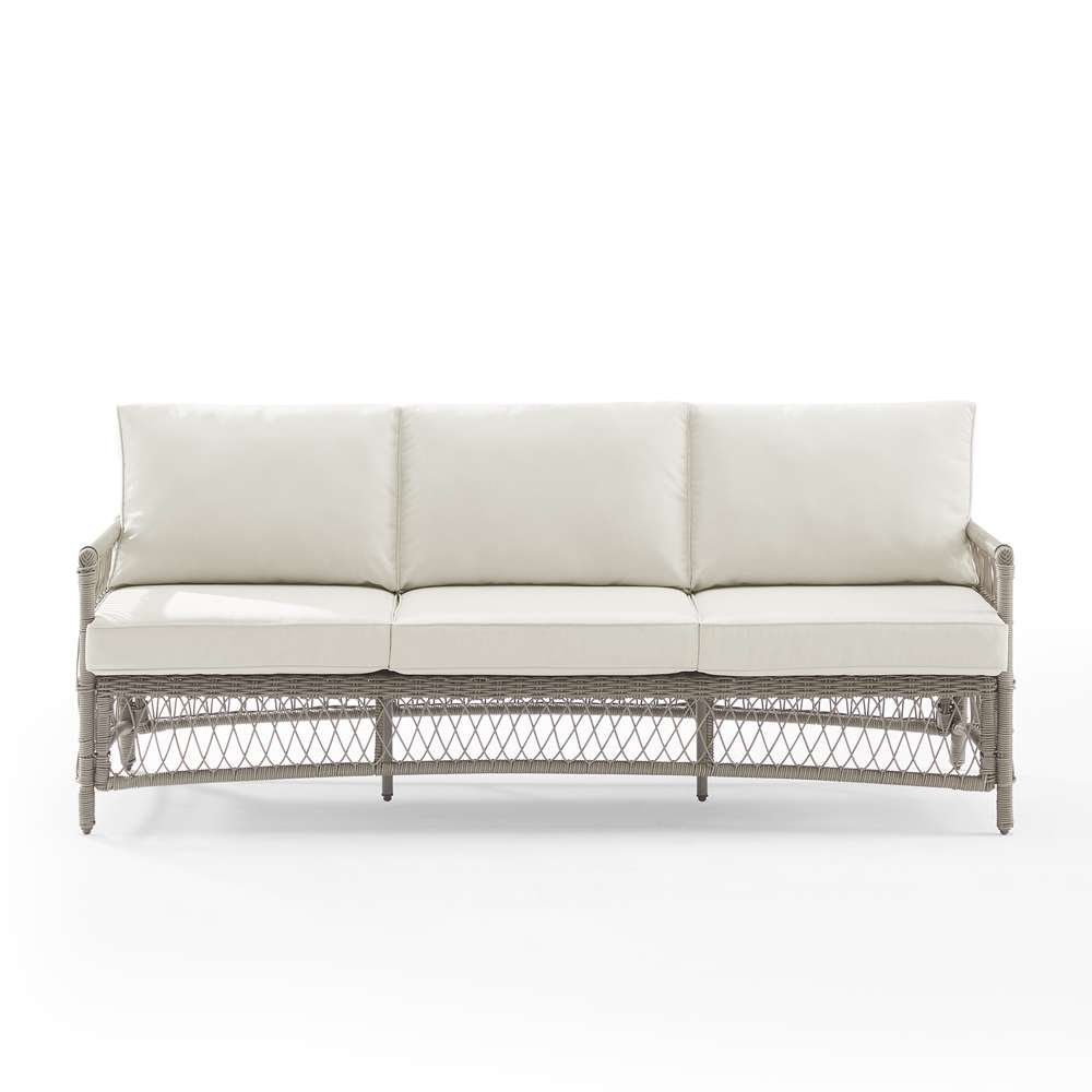 Crosley Furniture - Thatcher Outdoor Wicker Sofa Creme/Driftwood - KO70432DW-CR_CLOSEOUT veiw 3
