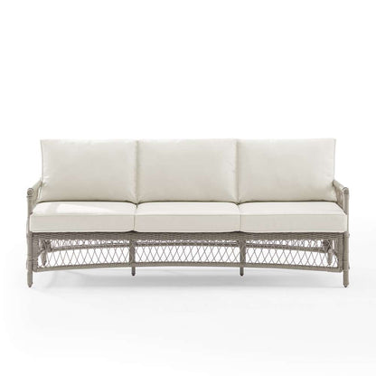 Crosley Furniture - Thatcher Outdoor Wicker Sofa Creme/Driftwood - KO70432DW-CR_CLOSEOUT veiw 3