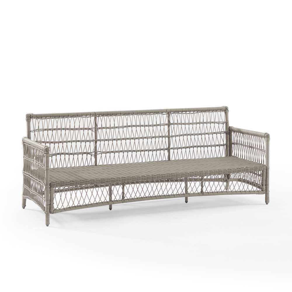Crosley Furniture - Thatcher Outdoor Wicker Sofa Creme/Driftwood - KO70432DW-CR_CLOSEOUT veiw 4
