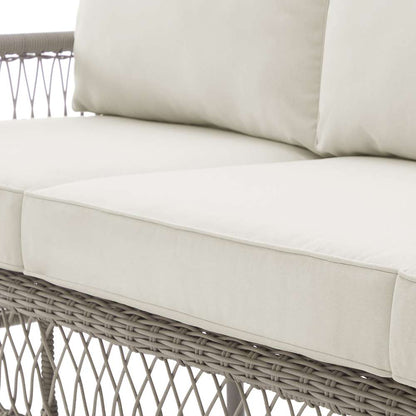 Crosley Furniture - Thatcher Outdoor Wicker Sofa Creme/Driftwood - KO70432DW-CR_CLOSEOUT veiw 6