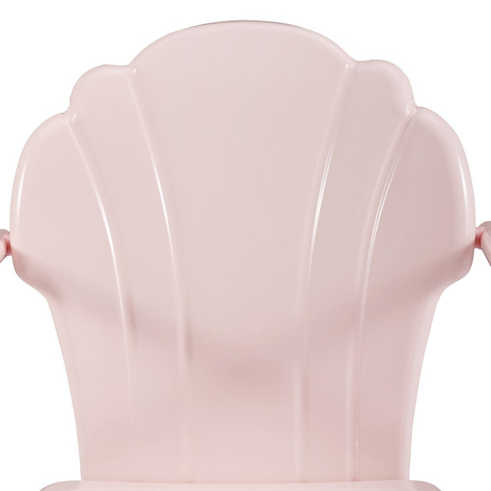 Crosley Furniture - Tulip 3 Piece Outdoor Bistro Set Pastel Pink Gloss /White Satin - Bistro Table & 2 Chairs - KO10010PI view 6