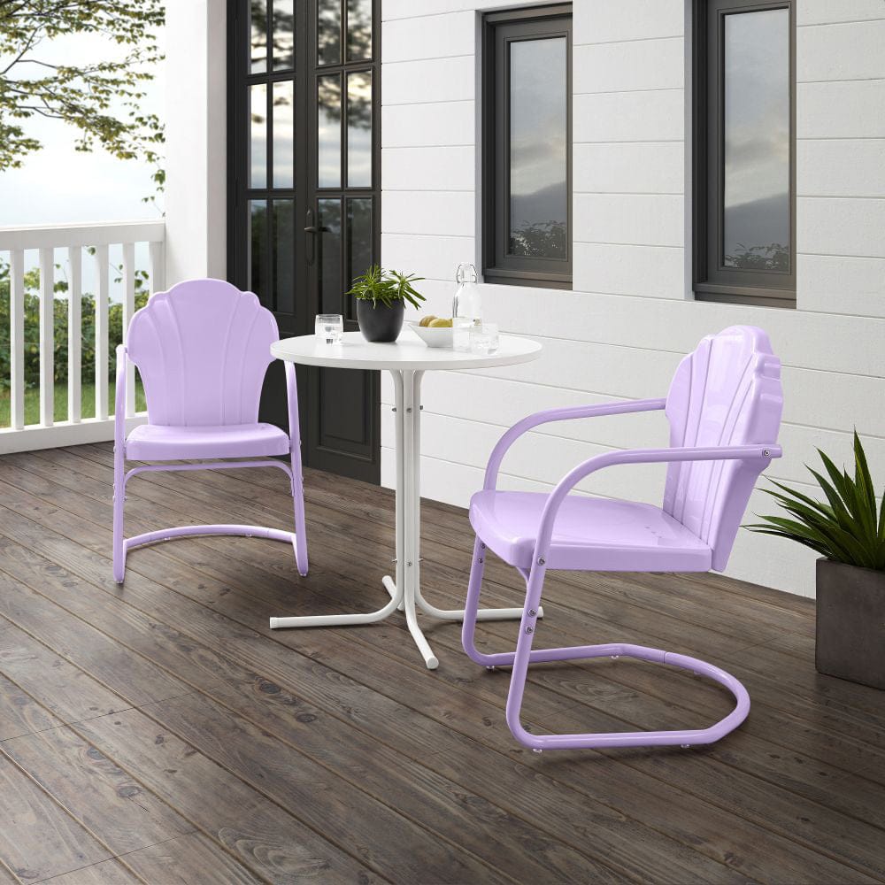 Crosley Furniture - Tulip 3Pc Retro Outdoor Bistro Set - Bistro Table & 2 Chairs - KO10010LN view 6
