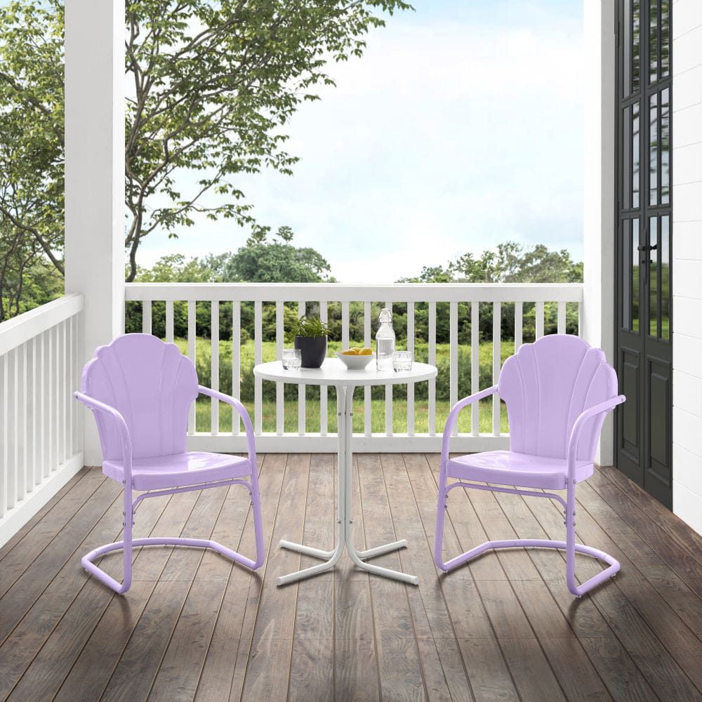 Crosley Furniture - Tulip 3Pc Retro Outdoor Bistro Set - Bistro Table & 2 Chairs - KO10010LN view 7