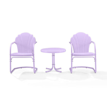 Crosley Furniture - Tulip 3Pc Retro Outdoor Chair Set - Side Table & 2 Chairs - KO10011LN view 2