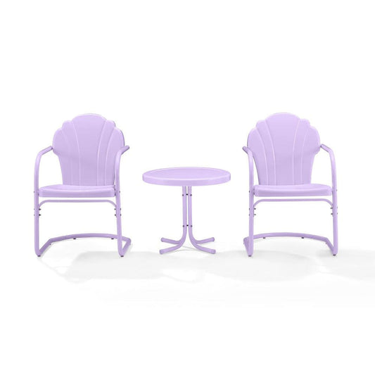 Crosley Furniture - Tulip 3Pc Retro Outdoor Chair Set - Side Table & 2 Chairs - KO10011LN view 2